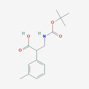 molecular formula C15H21NO4 B2665486 3-{[(Tert-butoxy)carbonyl]amino}-2-(3-methylphenyl)propanoic acid CAS No. 1700071-99-3