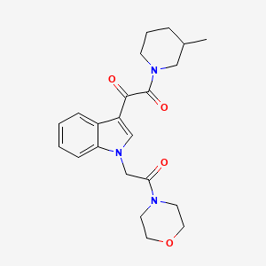 molecular formula C22H27N3O4 B2665492 1-(3-Methylpiperidin-1-yl)-2-[1-(2-morpholin-4-yl-2-oxoethyl)indol-3-yl]ethane-1,2-dione CAS No. 872855-15-7