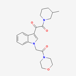 molecular formula C22H27N3O4 B2665492 1-(3-甲基哌啶-1-基)-2-[1-(2-吗啉-4-基-2-氧代乙基)吲哚-3-基]乙烷-1,2-二酮 CAS No. 872855-15-7