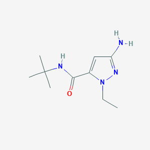 molecular formula C10H18N4O B2665496 3-amino-N-(tert-butyl)-1-ethyl-1H-pyrazole-5-carboxamide CAS No. 1856048-88-8