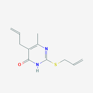 molecular formula C11H14N2OS B2665499 6-methyl-5-prop-2-enyl-2-prop-2-enylsulfanyl-1H-pyrimidin-4-one CAS No. 284487-94-1