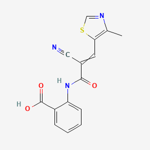 molecular formula C15H11N3O3S B2665506 2-[2-Cyano-3-(4-methyl-1,3-thiazol-5-yl)prop-2-enamido]benzoic acid CAS No. 1608272-94-1