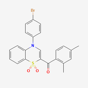 molecular formula C23H18BrNO3S B2665510 [4-(4-bromophenyl)-1,1-dioxido-4H-1,4-benzothiazin-2-yl](2,4-dimethylphenyl)methanone CAS No. 1114654-95-3