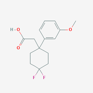 molecular formula C15H18F2O3 B2665517 2-[4,4-Difluoro-1-(3-methoxyphenyl)cyclohexyl]acetic acid CAS No. 2251053-48-0