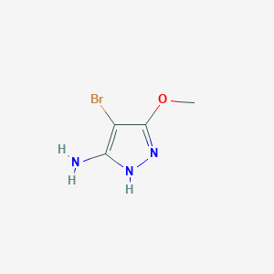 molecular formula C4H6BrN3O B2665532 4-溴-3-甲氧基-1H-吡唑-5-胺 CAS No. 1934363-33-3