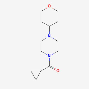 molecular formula C13H22N2O2 B2665539 环丙基(4-(环丁烷-2H-吡喃-4-基)哌嗪-1-基)甲酮 CAS No. 2097864-02-1