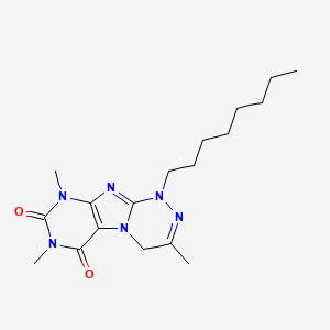 molecular formula C18H28N6O2 B2665548 3,7,9-trimethyl-1-octyl-7,9-dihydro-[1,2,4]triazino[3,4-f]purine-6,8(1H,4H)-dione CAS No. 898412-57-2