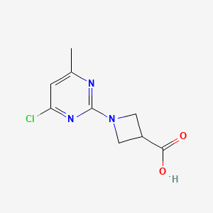 molecular formula C9H10ClN3O2 B2665555 1-(4-Chloro-6-methylpyrimidin-2-yl)azetidine-3-carboxylic acid CAS No. 1289385-54-1