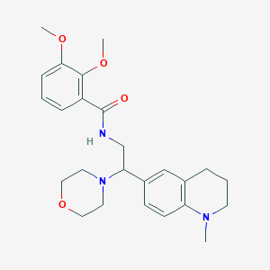 molecular formula C25H33N3O4 B2665558 2,3-dimethoxy-N-(2-(1-methyl-1,2,3,4-tetrahydroquinolin-6-yl)-2-morpholinoethyl)benzamide CAS No. 922034-21-7