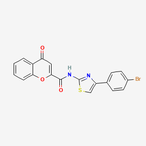 molecular formula C19H11BrN2O3S B2665562 N-(4-(4-bromophenyl)thiazol-2-yl)-4-oxo-4H-chromene-2-carboxamide CAS No. 361478-42-4