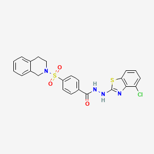 molecular formula C23H19ClN4O3S2 B2665567 N'-(4-chlorobenzo[d]thiazol-2-yl)-4-((3,4-dihydroisoquinolin-2(1H)-yl)sulfonyl)benzohydrazide CAS No. 851979-25-4