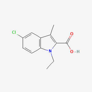 molecular formula C12H12ClNO2 B2665577 5-氯-1-乙基-3-甲基-1H-吲哚-2-甲酸 CAS No. 1547001-49-9