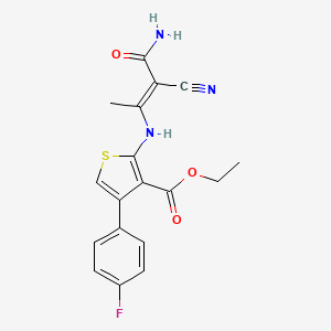 ethyl 2-[[(E)-4-amino-3-cyano-4-oxobut-2-en-2-yl]amino]-4-(4-fluorophenyl)thiophene-3-carboxylate