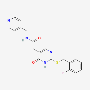 2-(2-((2-fluorobenzyl)thio)-4-methyl-6-oxo-1,6-dihydropyrimidin-5-yl)-N-(pyridin-4-ylmethyl)acetamide