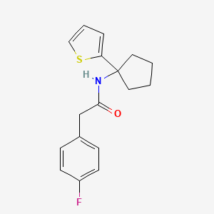 molecular formula C17H18FNOS B2665603 2-(4-fluorophenyl)-N-(1-(thiophen-2-yl)cyclopentyl)acetamide CAS No. 2034507-93-0