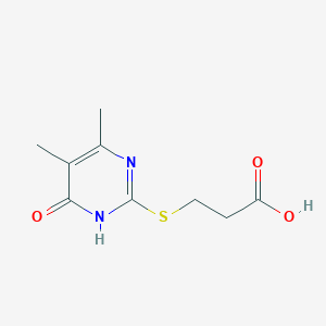 molecular formula C9H12N2O3S B2665604 3-[(4,5-Dimethyl-6-oxo-1,6-dihydropyrimidin-2-yl)sulfanyl]propanoic acid CAS No. 690698-12-5