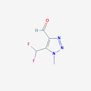 molecular formula C5H5F2N3O B2665607 5-(Difluoromethyl)-1-methyl-1H-1,2,3-triazole-4-carbaldehyde CAS No. 2172183-28-5