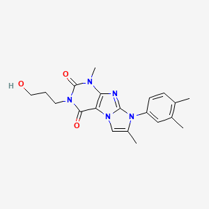 molecular formula C20H23N5O3 B2665609 8-(3,4-二甲苯基)-3-(3-羟基丙基)-1,7-二甲基-1H-咪唑[2,1-f]嘌呤-2,4(3H,8H)-二酮 CAS No. 896075-24-4