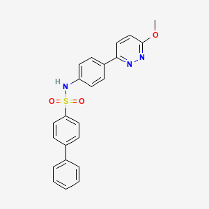 molecular formula C23H19N3O3S B2665615 N-(4-(6-甲氧吡啶-3-基)苯基)-[1,1'-联苯]-4-磺酰胺 CAS No. 922662-76-8