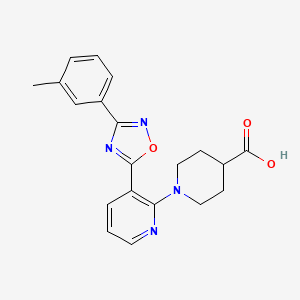1-{3-[3-(3-Methylphenyl)-1,2,4-oxadiazol-5-yl]pyridin-2-yl}piperidine-4-carboxylic acid