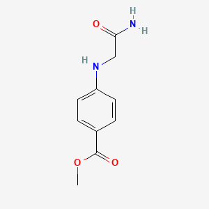 molecular formula C10H12N2O3 B2665623 4-(Carbamoylmethyl-amino)-benzoic acid methyl ester CAS No. 923137-65-9
