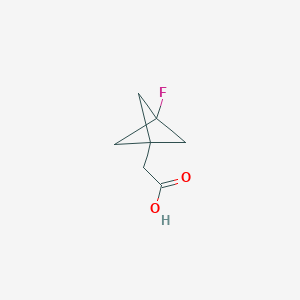 molecular formula C7H9FO2 B2665625 2-{3-Fluorobicyclo[1.1.1]pentan-1-yl}acetic acid CAS No. 2092067-90-6