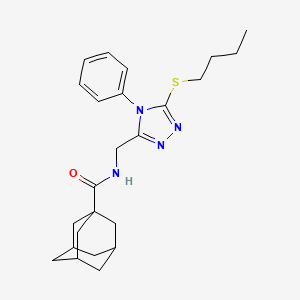 molecular formula C24H32N4OS B2665633 N-[(5-butylsulfanyl-4-phenyl-1,2,4-triazol-3-yl)methyl]adamantane-1-carboxamide CAS No. 476452-33-2