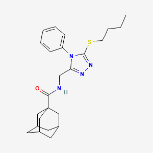 molecular formula C24H32N4OS B2665633 N-{[5-(butylsulfanyl)-4-phenyl-4H-1,2,4-triazol-3-yl]methyl}adamantane-1-carboxamide CAS No. 476452-33-2