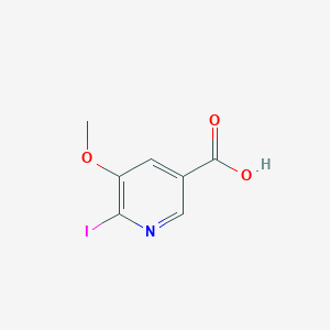 molecular formula C7H6INO3 B2665638 6-碘-5-甲氧基烟酸 CAS No. 1956366-51-0