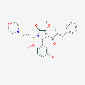 molecular formula C28H32N2O6 B266564 4-cinnamoyl-5-(2,5-dimethoxyphenyl)-3-hydroxy-1-[3-(4-morpholinyl)propyl]-1,5-dihydro-2H-pyrrol-2-one 