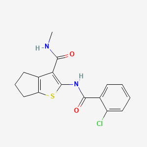 molecular formula C16H15ClN2O2S B2665644 2-[(2-chlorobenzoyl)amino]-N-methyl-5,6-dihydro-4H-cyclopenta[b]thiophene-3-carboxamide CAS No. 893092-40-5