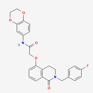 N-(2,3-dihydrobenzo[b][1,4]dioxin-6-yl)-2-((2-(4-fluorobenzyl)-1-oxo-1,2,3,4-tetrahydroisoquinolin-5-yl)oxy)acetamide