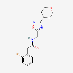 2-(2-bromophenyl)-N-((3-(tetrahydro-2H-pyran-4-yl)-1,2,4-oxadiazol-5-yl)methyl)acetamide