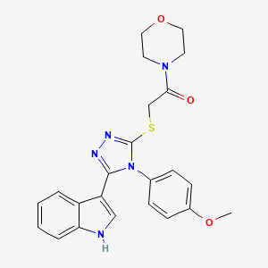 2-((5-(1H-indol-3-yl)-4-(4-methoxyphenyl)-4H-1,2,4-triazol-3-yl)thio)-1-morpholinoethanone