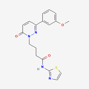 molecular formula C18H18N4O3S B2665694 4-(3-(3-methoxyphenyl)-6-oxopyridazin-1(6H)-yl)-N-(thiazol-2-yl)butanamide CAS No. 953185-72-3