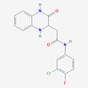 N-(3-chloro-4-fluorophenyl)-2-(3-oxo-2,4-dihydro-1H-quinoxalin-2-yl)acetamide