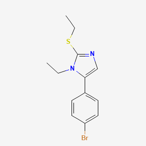 molecular formula C13H15BrN2S B2665710 5-(4-bromophenyl)-1-ethyl-2-(ethylthio)-1H-imidazole CAS No. 1207039-05-1