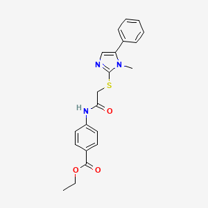 ethyl 4-({[(1-methyl-5-phenyl-1H-imidazol-2-yl)thio]acetyl}amino)benzoate
