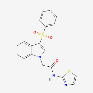 2-(3-(phenylsulfonyl)-1H-indol-1-yl)-N-(thiazol-2-yl)acetamide
