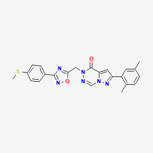 molecular formula C23H20N6O2S B2665745 7-[(4-甲基哌啶-1-基)磺酰]-1-(2-氧代-2-哌啶-1-基乙基)-1,3,4,5-四氢-2H-1-苯并噻啶-2-酮 CAS No. 1251625-93-0