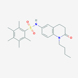 molecular formula C24H32N2O3S B2665755 N-(1-丁基-2-氧代-1,2,3,4-四氢喹啉-6-基)-2,3,4,5,6-五甲基苯磺酰胺 CAS No. 950464-79-6