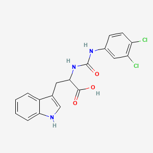 molecular formula C18H15Cl2N3O3 B2665762 2-{[(3,4-二氯苯基)氨基]-3-(1H-吲哚-3-基)丙酸 CAS No. 1396965-73-3