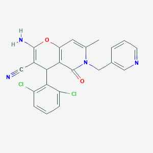 molecular formula C22H16Cl2N4O2 B266577 2-amino-4-(2,6-dichlorophenyl)-7-methyl-5-oxo-6-(3-pyridinylmethyl)-5,6-dihydro-4H-pyrano[3,2-c]pyridine-3-carbonitrile 