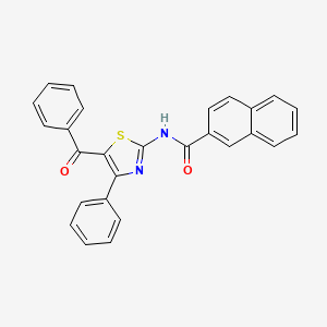 molecular formula C27H18N2O2S B2665775 N-(5-benzoyl-4-phenyl-1,3-thiazol-2-yl)naphthalene-2-carboxamide CAS No. 391222-32-5
