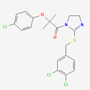 2-(4-chlorophenoxy)-1-(2-((3,4-dichlorobenzyl)thio)-4,5-dihydro-1H-imidazol-1-yl)-2-methylpropan-1-one