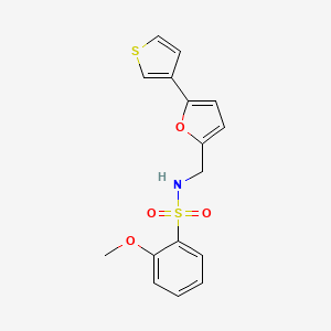 2-methoxy-N-((5-(thiophen-3-yl)furan-2-yl)methyl)benzenesulfonamide