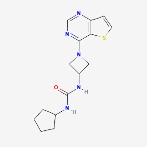 molecular formula C15H19N5OS B2665783 1-Cyclopentyl-3-(1-thieno[3,2-d]pyrimidin-4-ylazetidin-3-yl)urea CAS No. 2415463-86-2