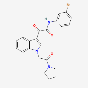 N-(3-bromophenyl)-2-oxo-2-[1-(2-oxo-2-pyrrolidin-1-ylethyl)indol-3-yl]acetamide