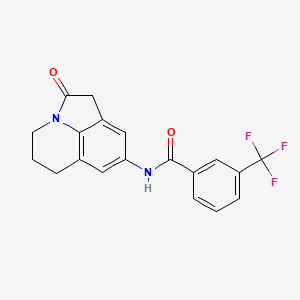 N-(2-Oxo-1-azatricyclo[6.3.1.04,12]dodeca-4,6,8(12)-trien-6-yl)-3-(trifluoromethyl)benzamide
