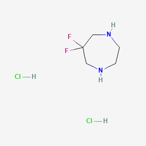 molecular formula C5H12Cl2F2N2 B2665798 6,6-二氟-1,4-二氮杂环庚烷二盐酸盐 CAS No. 1956307-23-5
